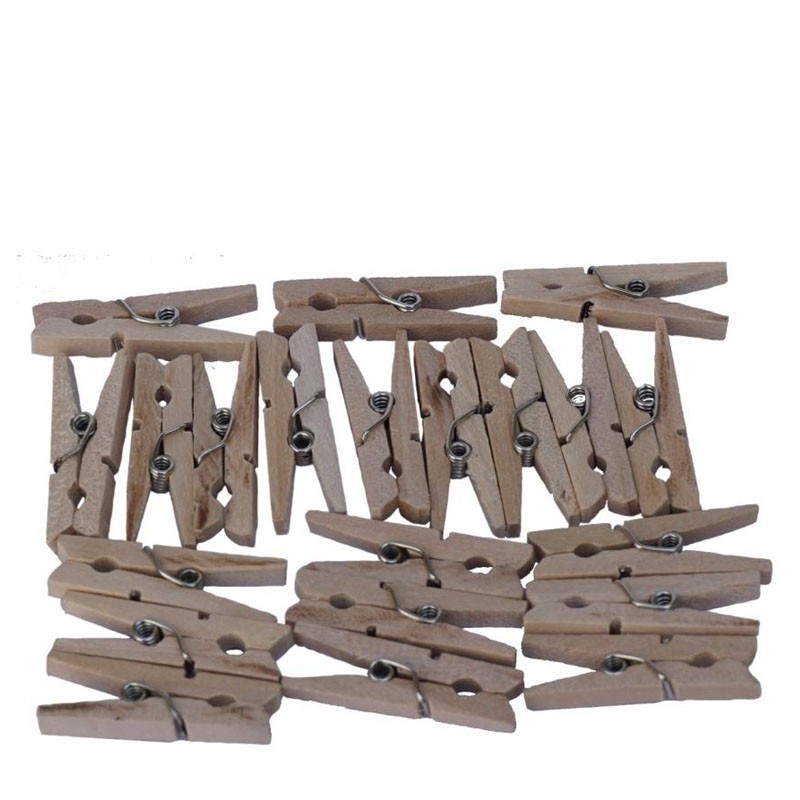 Mini Wooden Pegs NATUR, 50pcs - Cocktail Garnish