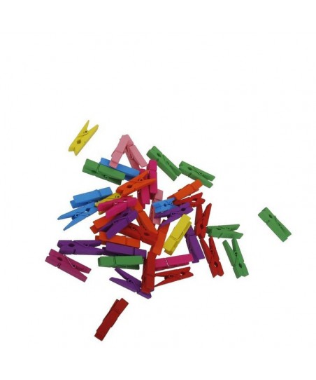 Mini Wooden Pegs MULTICOLOR, 50pcs - Cocktail Garnish