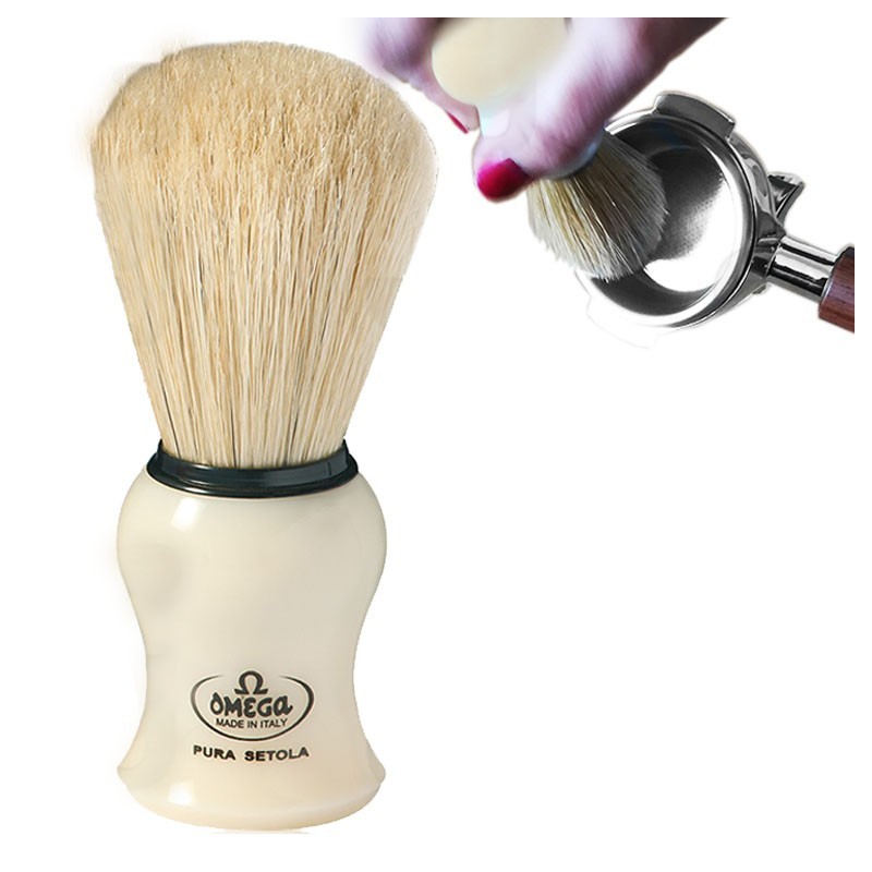 Cleaning Brush (Natural Bristles) for Coffee Portafilter [OMEGA]