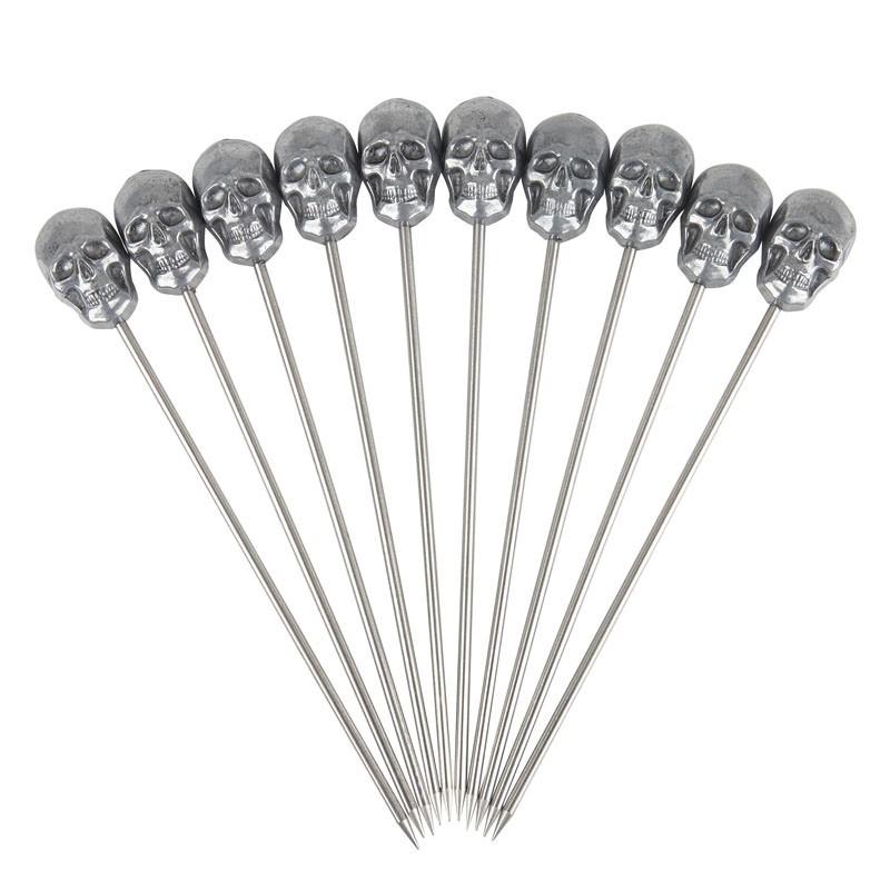 SKULL - Cocktail Garnish Pins- 10pcs, 11cm