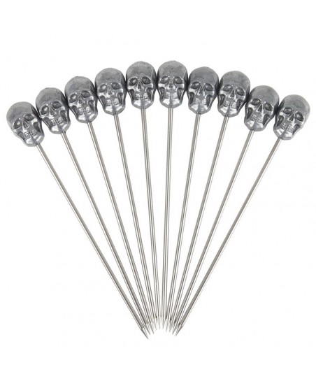 SKULL - Cocktail Garnish Pins- 10pcs, 11cm