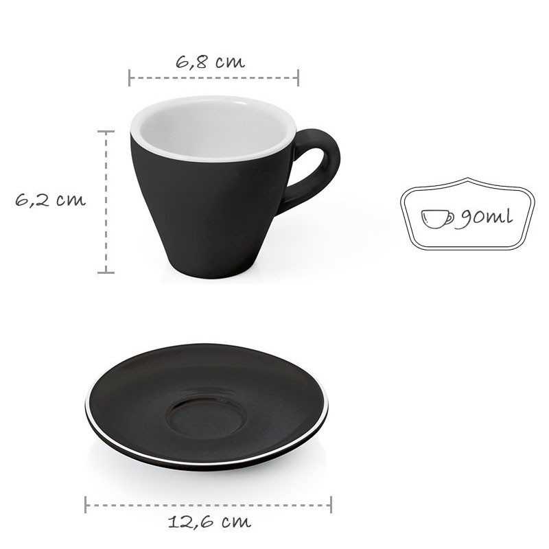 ESZPRESSZÓ Készlet [BARISTA LINE] FEKETE Porcelán, 90ml