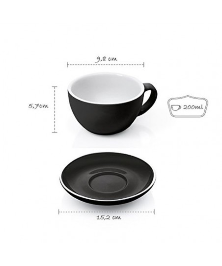 CAPPUCCINO Set (Cup&Saucer) [BARISTA LINE] BLACK Porcelain