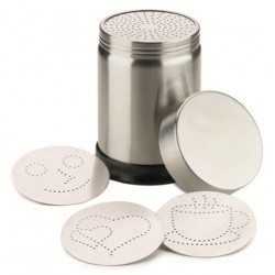 DeLUXE Cocoa / Cinnamon Shaker [MOTTA] with 4 Stencils