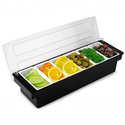 Spice Dispenser / Fruit Organizer - 6 Compartments with Lid