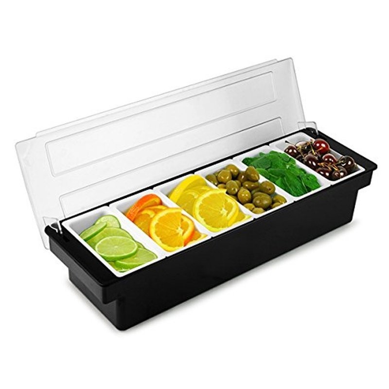 Spice Dispenser / Fruit Organizer - 6 Compartments with Lid