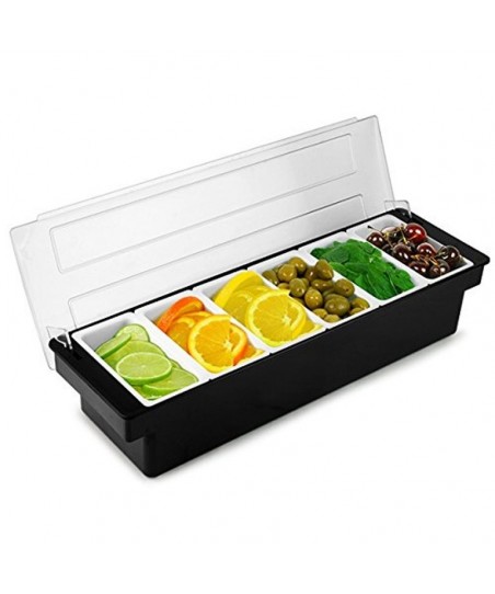 Spice Dispenser / Fruit Organizer - 6 Compartments with Lid