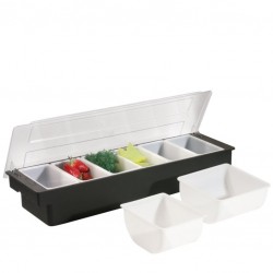 Fruit Tray / Condiment Holder - Plastic, 6 Comp. x 1 Pint