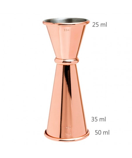 GINZA 25 /50 ml RÉZ színű Jigger [MEZCLAR] Japán Stílusú Koktélmérce 3181