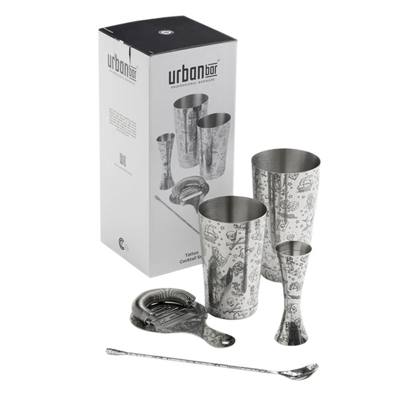 TATTOO Barware Set for Bartenders (5 Pieces!) [UrbanBAR] in Gift Box