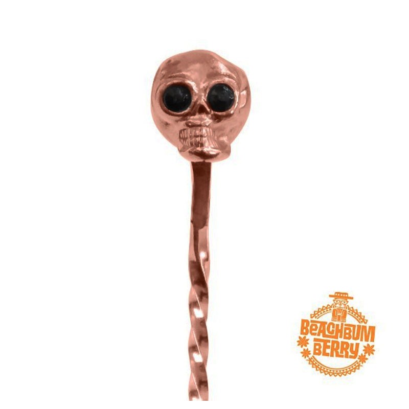 RÉZ színű, KOPONYA végű TIKI Bárkanál 33cm [COCKTAIL KINGDOM] BarSpoon