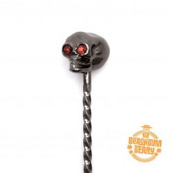 FEKETE GunMETÁL színű, KOPONYA végű TIKI Bárkanál 33cm [COCKTAIL KINGDOM] BarSpoon