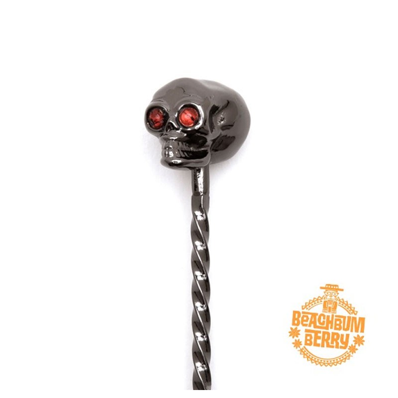 BarSpoon TIKI 33cm GunMETAL BLACK SKULL [Cocktail KINGDOM]