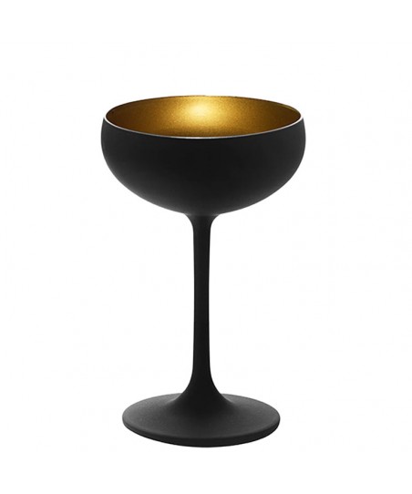 ELEMENTS Black & Gold (Crystal) Champagne /Cocktail Coupe glass [STÖLZLE] 230ml