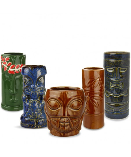TIKI mug - TROPICAL Party Pack (Ceramic) 5pcs/ Set
