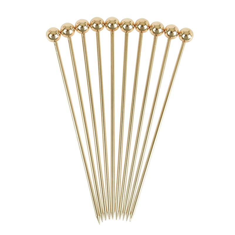 BALL Garnish Pick (10pcs Set!) GOLD Plated, Reusable