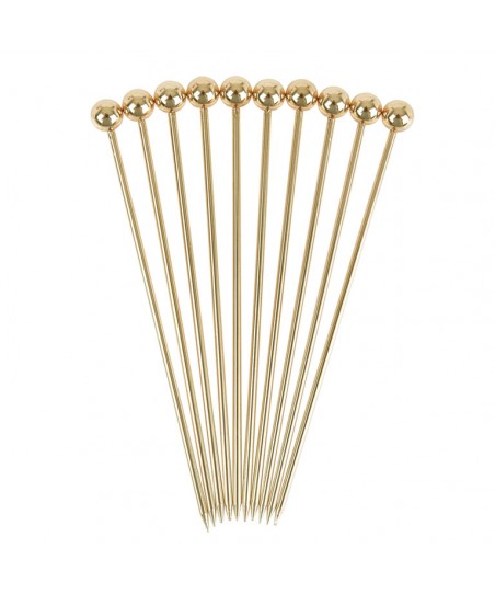 BALL Garnish Pick (10pcs Set!) GOLD Plated, Reusable