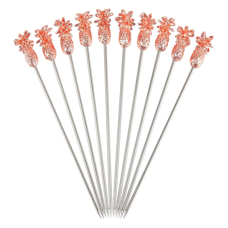 PINEAPPLE Garnish Pick (10pcs Set!) COPPER Plated, Reusable
