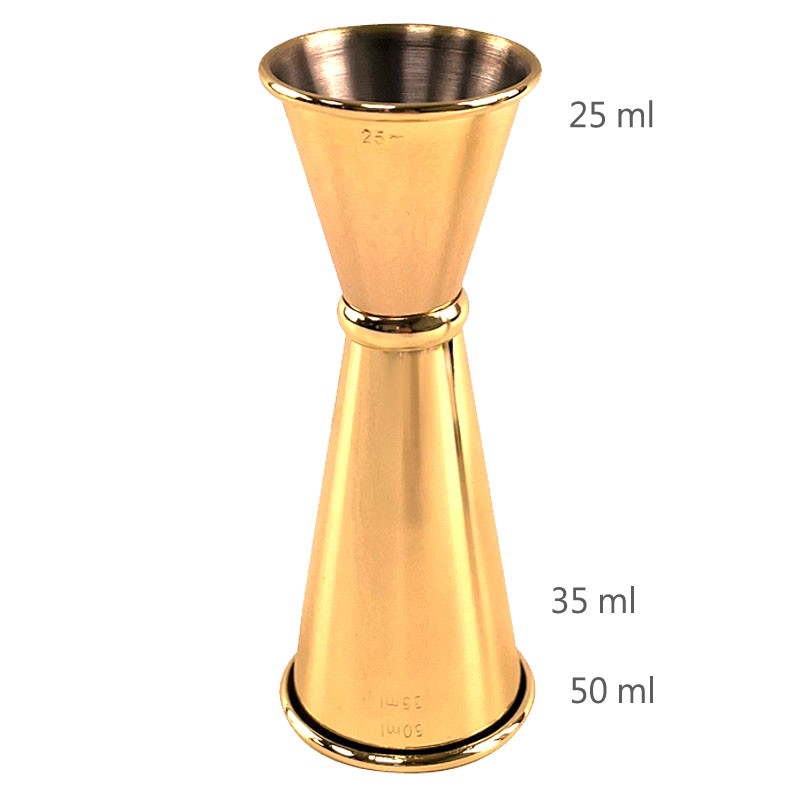 Jigger GINZA 25 /50 ml GOLD [MEZCLAR] Japanese Style Cocktail Measure