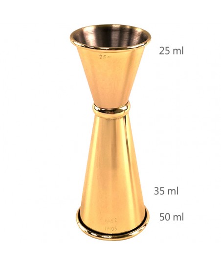 GINZA 25 /50 ml ARANY színű Jigger [MEZCLAR] Japán Stílusú Koktélmérce