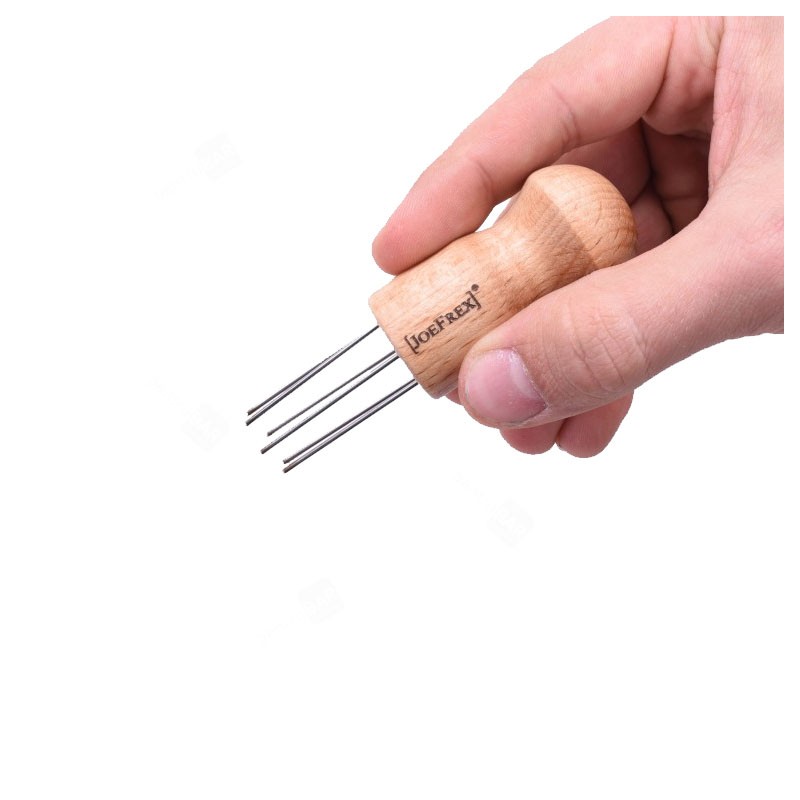 Coffee Distributor with 6 Needles [JoeFREX] Wood Handle