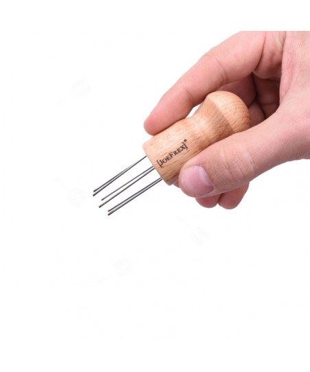 Coffee Distributor with 6 Needles [JoeFREX] Wood Handle