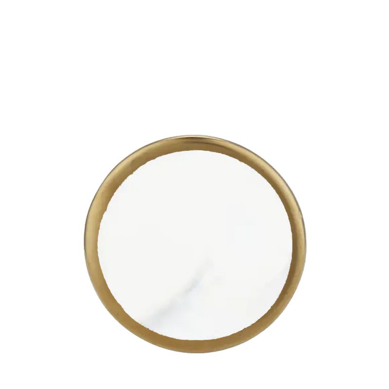 Round MARBLE Coaster with GOLD plated RING - ROYAL DOUBLE