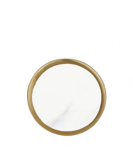 Round MARBLE Coaster with GOLD plated RING - ROYAL DOUBLE