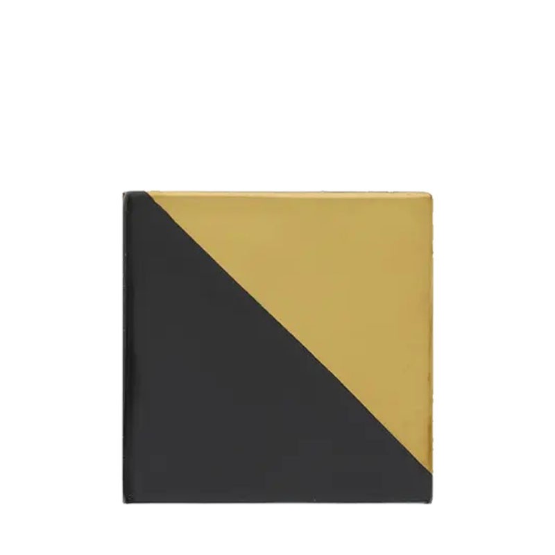 GOLD plated Square BLACK Coaster - ROYAL DOUBLE