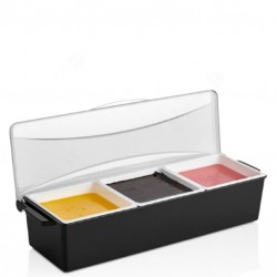 Condiment Dispenser / Fruit Organizer - 3 Compartments with Lid