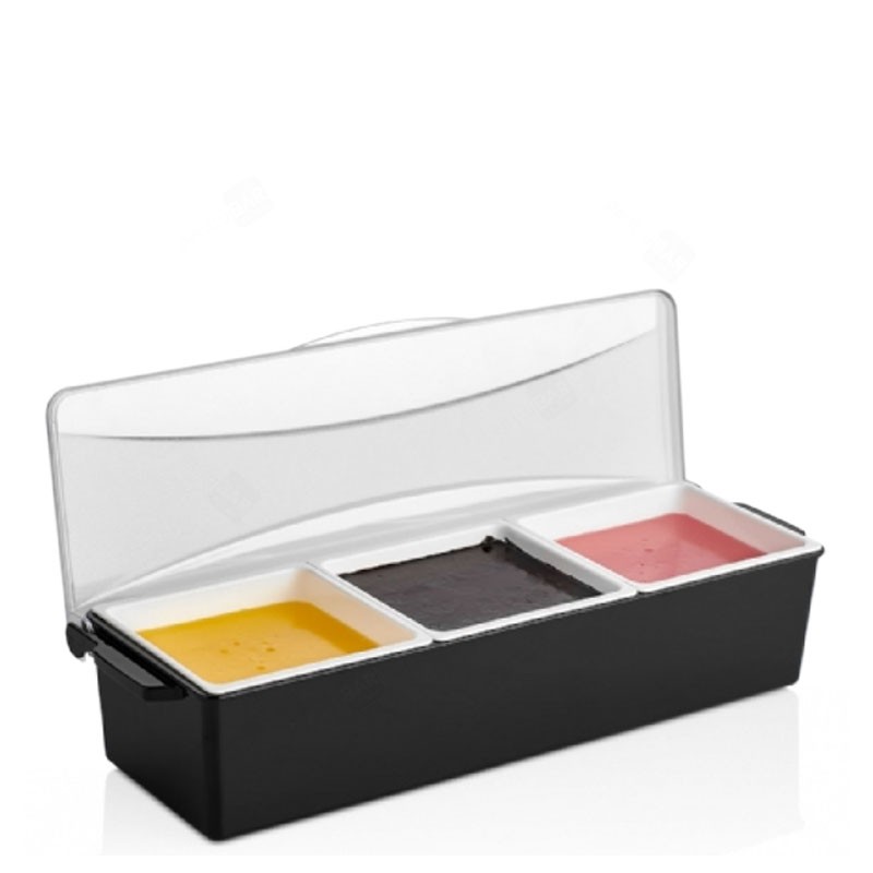Condiment Dispenser / Fruit Organizer - 3 Compartments with Lid