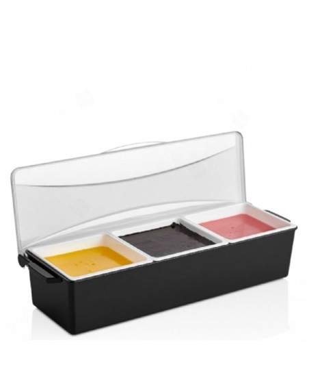 Condiment Dispenser / Fruit Organizer - 3 Compartments with Lid
