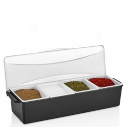 Fűszeradagoló / Vágott Gyümölcs Rendszerező - 4 Rekeszes fedéllel