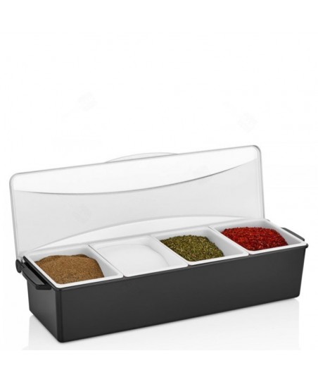 Spice Dispenser / Fruit Organizer - 4 Compartments with Lid