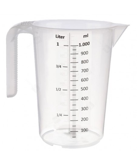 GRADUATED Carafe (Plastic) BPA FREE - for Volume Measuring 1L