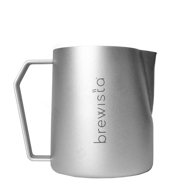 MATTE SILVER 480ml "PRECISION" Milk Jug [BREWISTA] Barista Pitcher with Thermometer