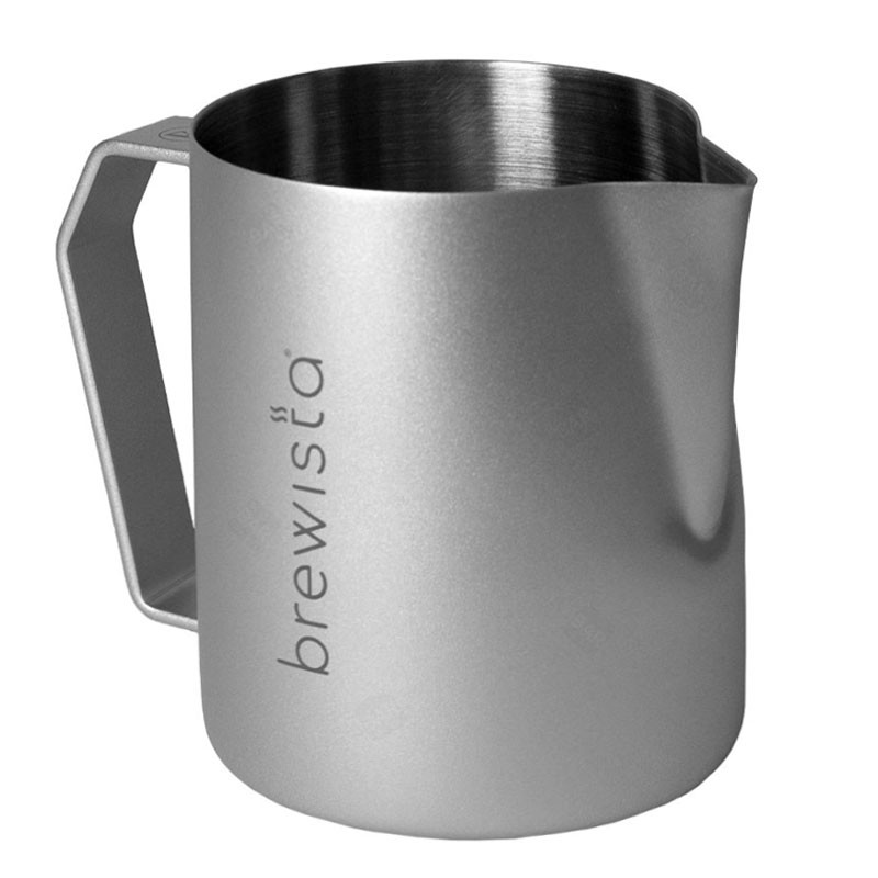 MATTE SILVER 720ml "PRECISION" Milk Jug [BREWISTA] Barista Pitcher with Thermometer
