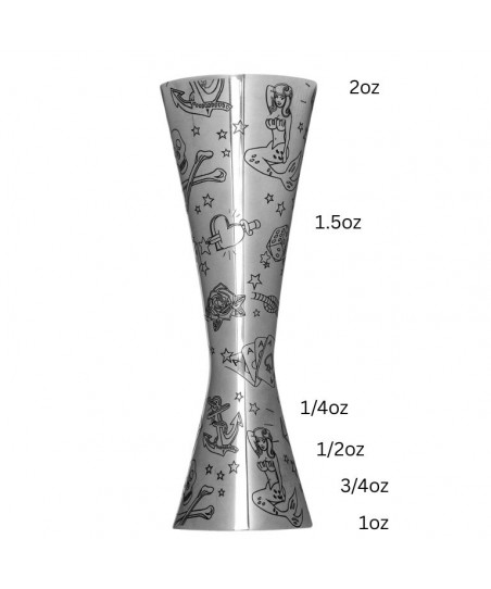 AERO 1 /2 oz TATTOO Jigger [UrbanBAR] Professzionális Koktélmérce