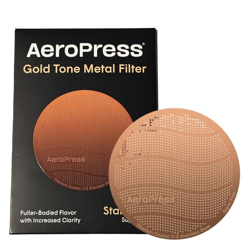 ORIGINAL GOLD Tone Metal Filter [AeroPress] REUSABLE MicroFilter for Coffee