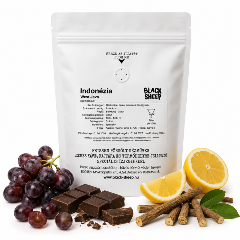 INDONESIA WEST JAVA [BLACK SHEEP] Szemes Kávé 200g