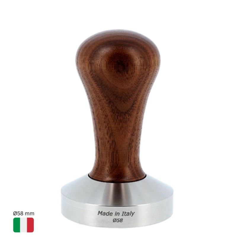 Coffee Tamper Ø58 mm [MOTTA] with ITALIAN WALNUT Wooden Handle