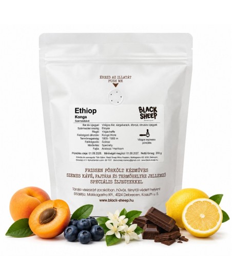 ETIÓPIA KONGA [BLACK SHEEP] Szemes Kávé 200g