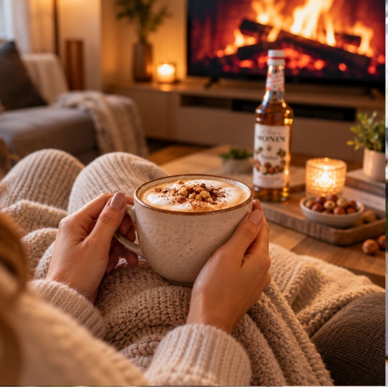 MONIN Roasted Hazelnut Syrup 700ml – Relaxing Cappuccino at Home